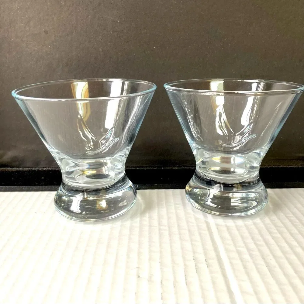 GREY GOOSE Vodka Limited Edition Clear Logo Lowball Glasses 8 oz Set of 2